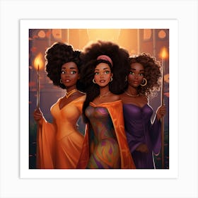 Three African Princesses 1 Art Print