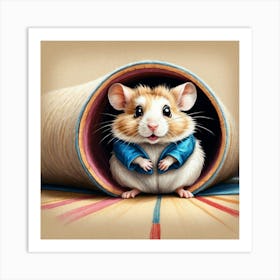 Hamster In A Tunnel 5 Art Print