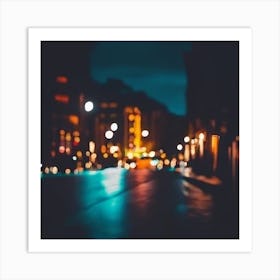 Blurry City Street Art Print