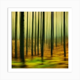 Blurred Forest , abstract painting of forest Art Print