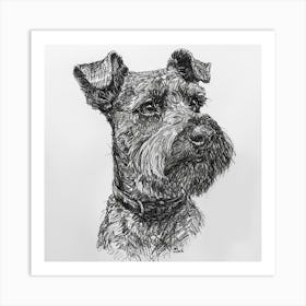 Cesky Terrier Dog Line Sketch 4 Art Print