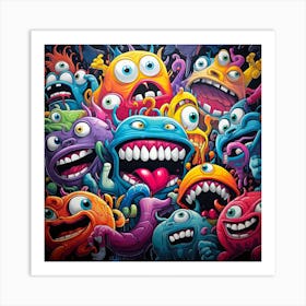 Monsters Graffiti Art for wall decor 1 Art Print