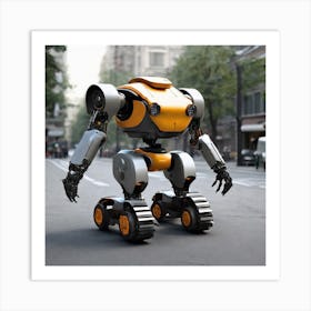 Robot On The Street 70 Art Print