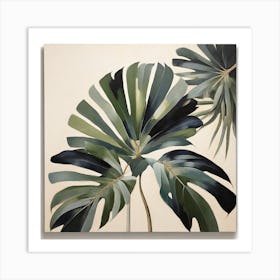 Scandinavian style, palm leaf, Abstract 3 Art Print