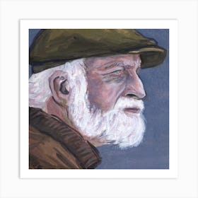 Old Man With Hat Square Art Print