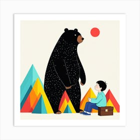 Bear And A Boy 14 Art Print