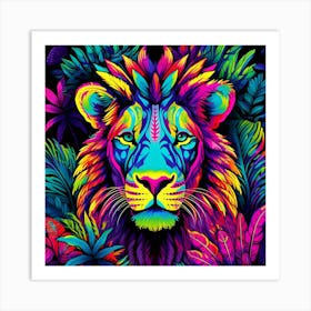 Psychedelic Lion Art Print