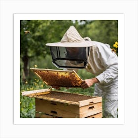 Beekeeper In Beehive 3 Art Print