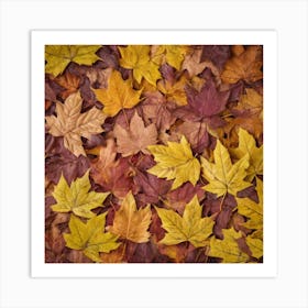 Autumn Leaves Background Art Print