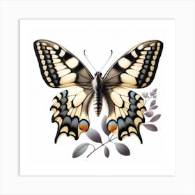 Butterfly of Papilio machaon 2 Art Print