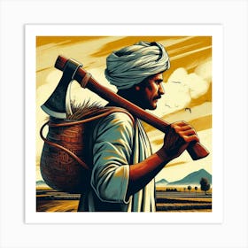 Farmer With An Axe Art Print