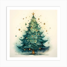 Christmas Pastel Pines Art Print