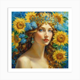 Queen Of Sunflowers yi Art Print