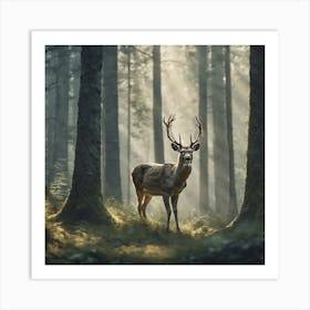 Deer In The Forest 233 Art Print