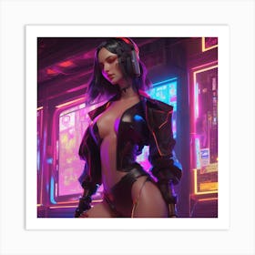 Cyberpunk Girl Art Print