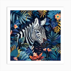 Zebra In The Jungle 6 Art Print