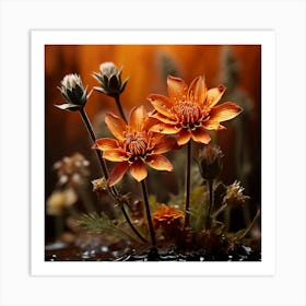 Vibrant Wild Flowers Tall Wild Flowers Art Print