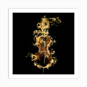 Violin In Flames 1 Art Print