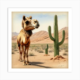 Camel In The Desert 8 Art Print