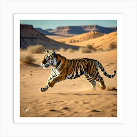 Tiger In The Desert Art Print