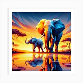 The River Rangers Elephants Art Print