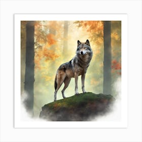 485620 An Attractive And Dramatic Portrait Of A Wild Wolf Xl 1024 V1 0 Art Print