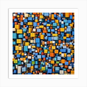 Abstract Cubes Art Print