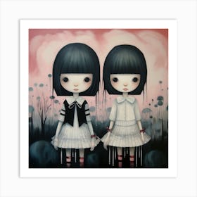 Two Little Girls Art Print