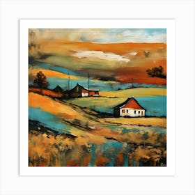 Farm In The Countryside Art Print