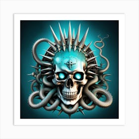 Skull With Spikes 2 Art Print