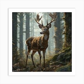 Deer In The Forest 118 Art Print