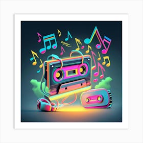 Retro Music Art Print