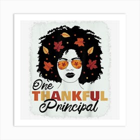 One Thankful Principal Afro African American Thanksgiving Art Print