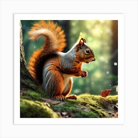 Squirrel In The Forest 374 Art Print