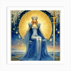 The Queen Of Swords Tarot Card Art Print