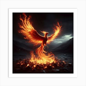 A Phoenix Rising From The Ashes Art Print