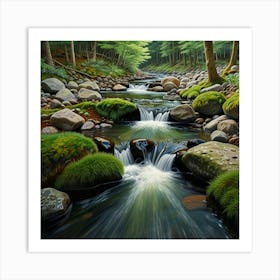 Stream In The Woods 2 Art Print