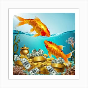 Goldfish And Money 2 Art Print