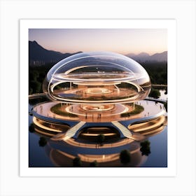 Futuristic Glass Dome 1 Art Print