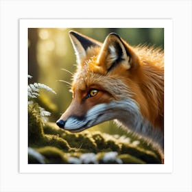 Fox In The Forest 58 Art Print