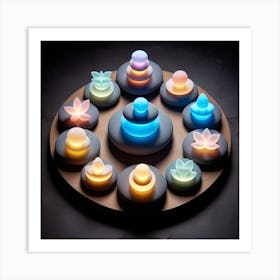 Glow balance stones Art Print