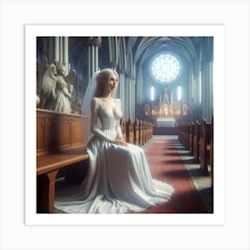 Bride In Church Art Print