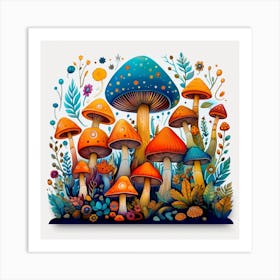 Mushroom Garden 9 Art Print