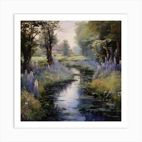 Threaded Tranquility: Monet's Blossom Haven 1 Art Print