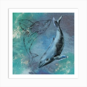 Whales Ocean Art Print Art Print