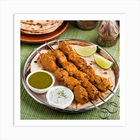 Indian Chicken Skewers Art Print