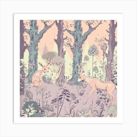 Deer In The Forest 22 Art Print