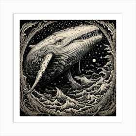 Whale In The Night Art Print