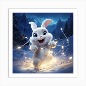 Christmas Bunny Art Print