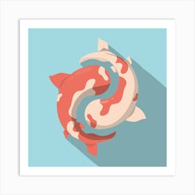 Fish Yin And Yang Water Nature Horoscope Astrology Pisces Stars Universe Art Print